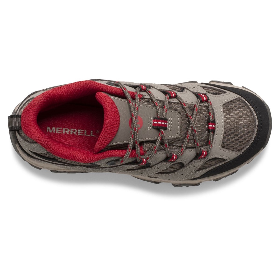 Merrell Big Kid's Moab 3 Low Lace Waterproof Sneaker Boulder Red