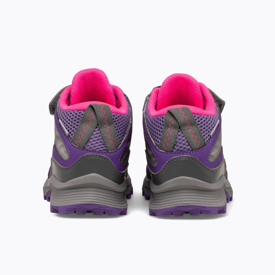 Merrell Big Kid's Moab Speed Mid A/C Waterproof Grey-Pink-Purple