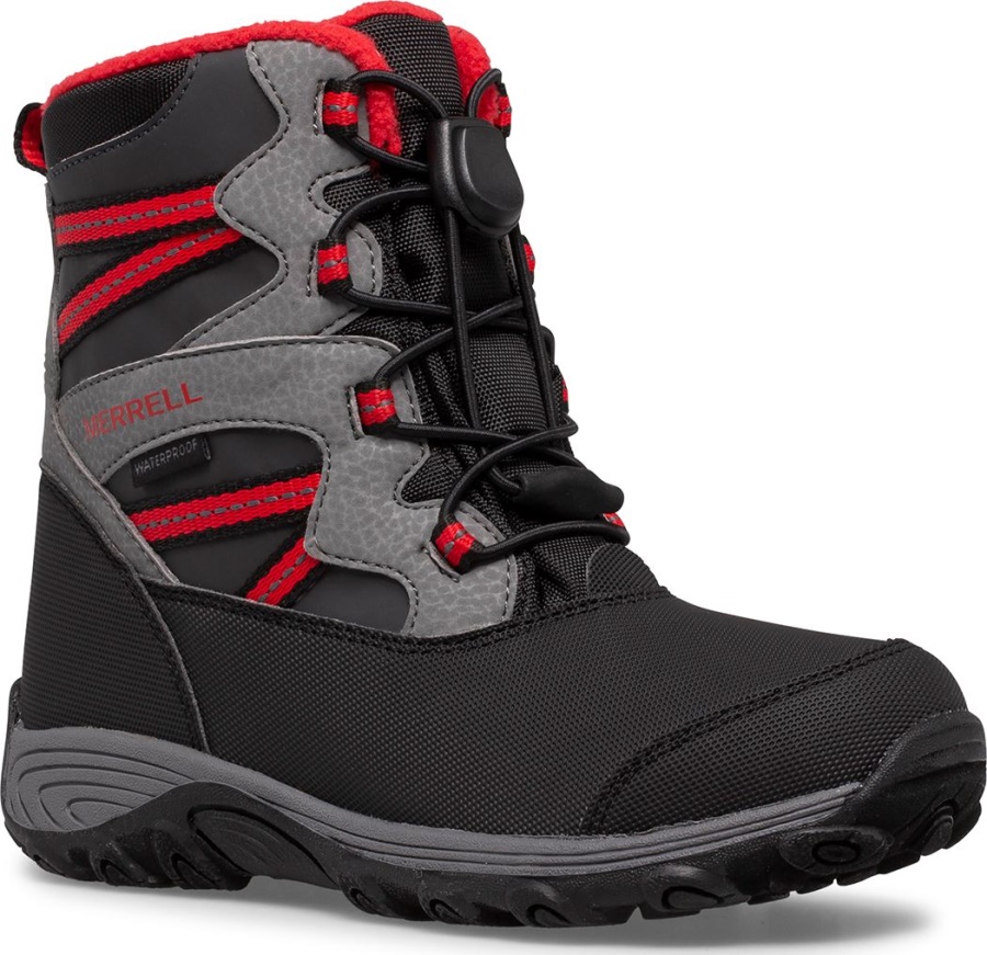 Merrell Big Kid's Outback Snow Boot Black-Grey-Red