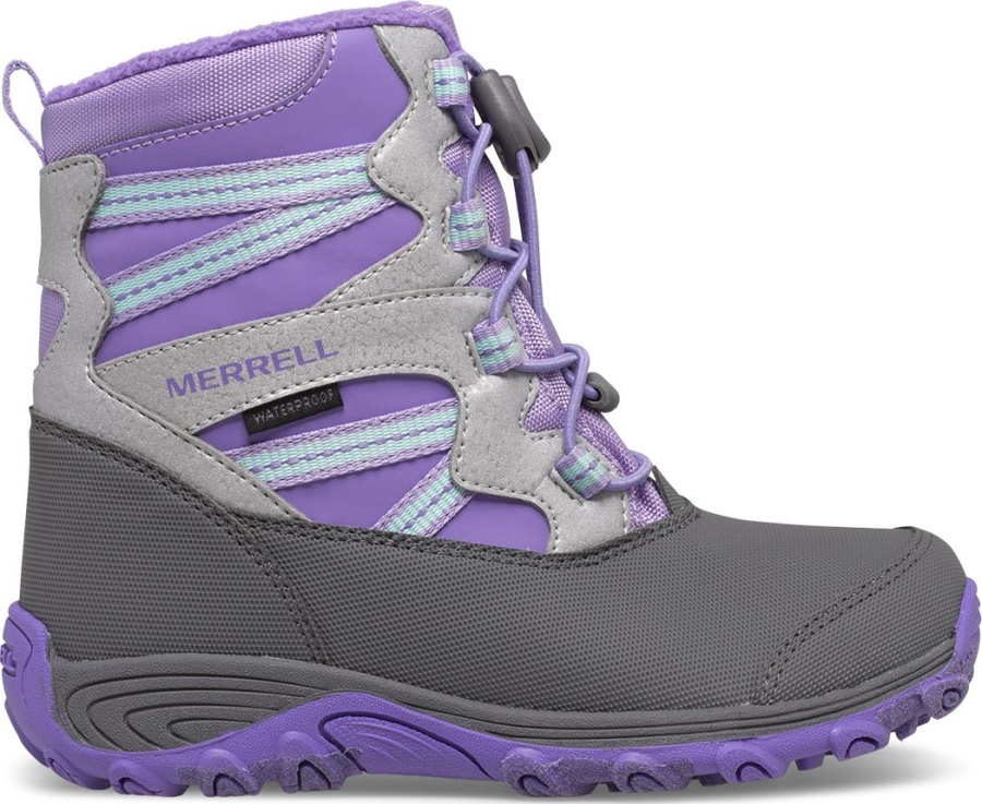 Merrell Big Kid's Outback Snow Boot Purple-Silver