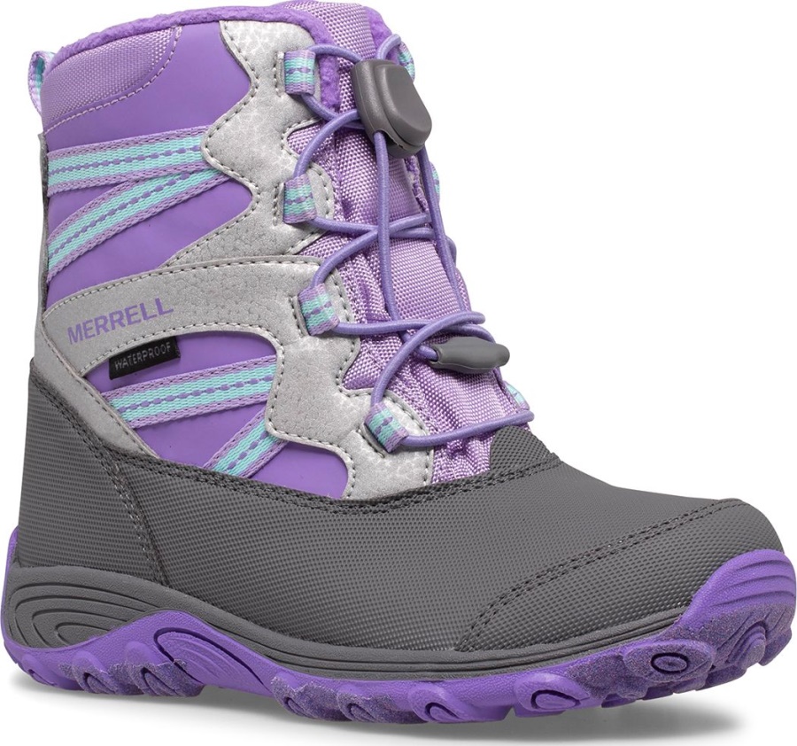 Merrell Big Kid's Outback Snow Boot Purple-Silver