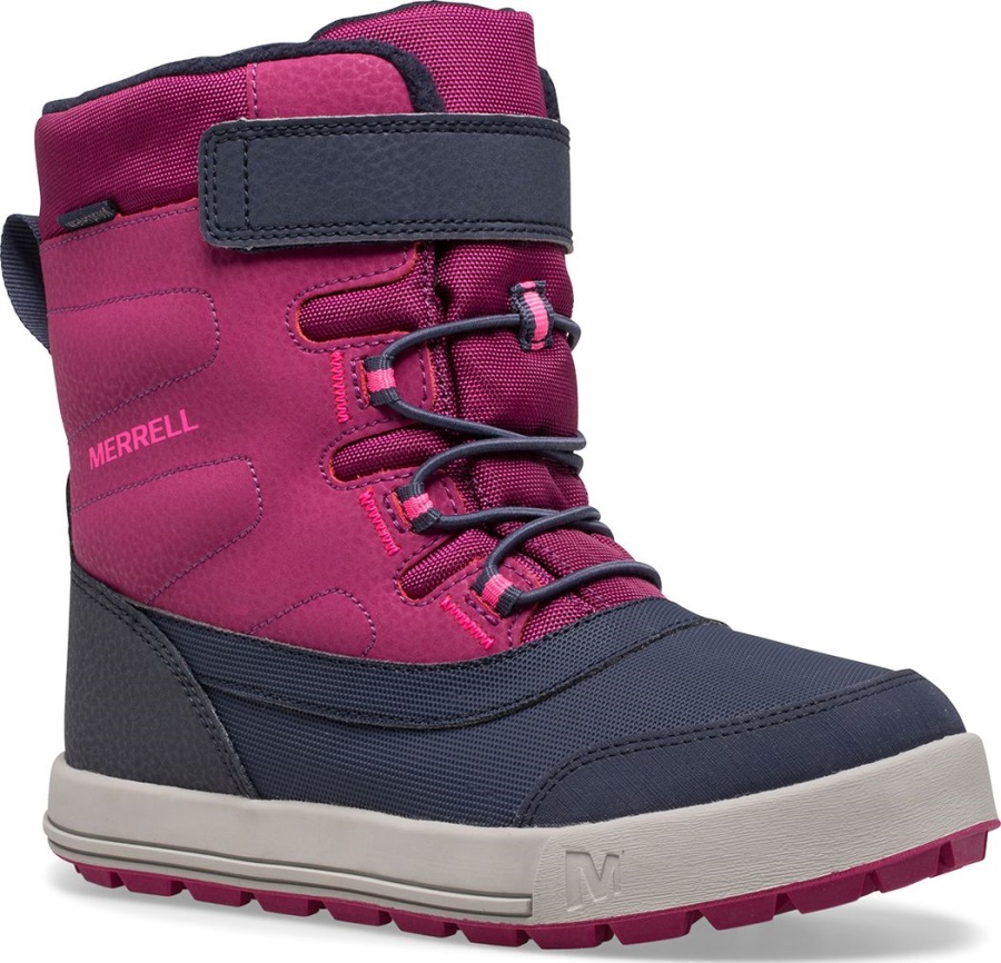 Merrell Big Kid's Snow Storm Waterproof Boot Berry-Navy