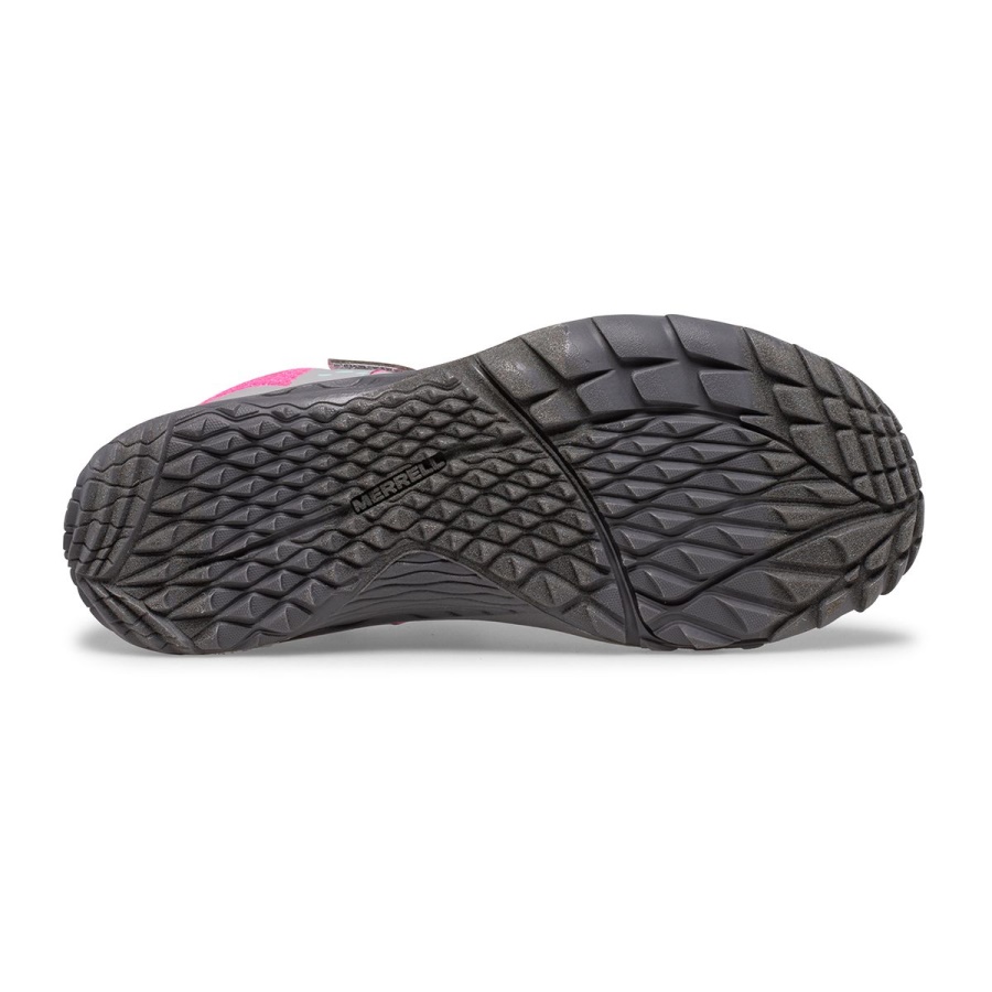 Merrell Big Kid's Trail Glove 5 A/C Shoe Grey-Hot Pink-Turq