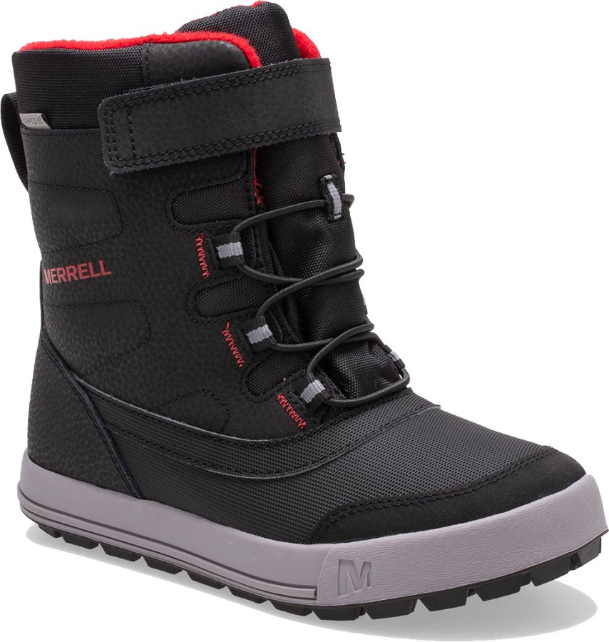 Merrell Little Kid's Snow Storm Waterproof Boot Black-Grey-Red