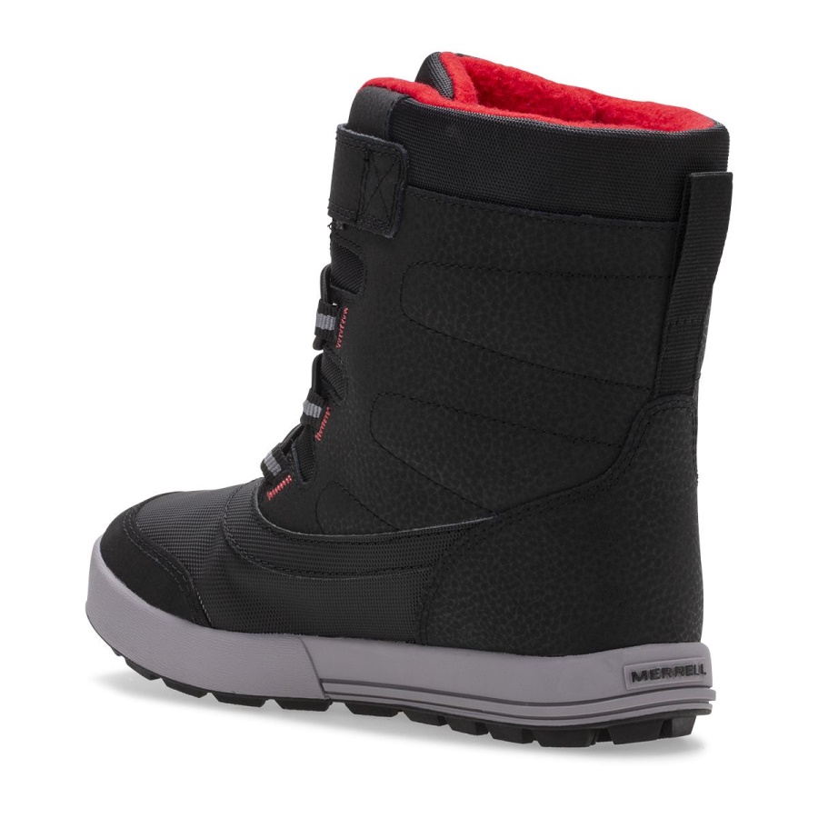 Merrell Little Kid's Snow Storm Waterproof Boot Black-Grey-Red