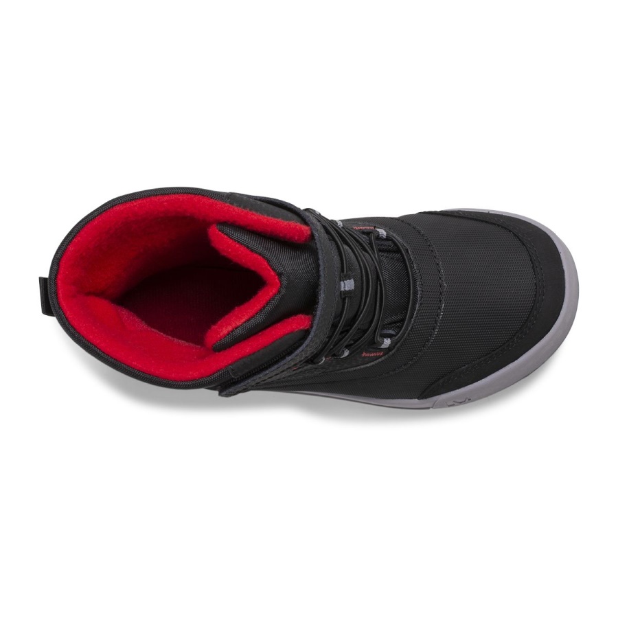 Merrell Little Kid's Snow Storm Waterproof Boot Black-Grey-Red