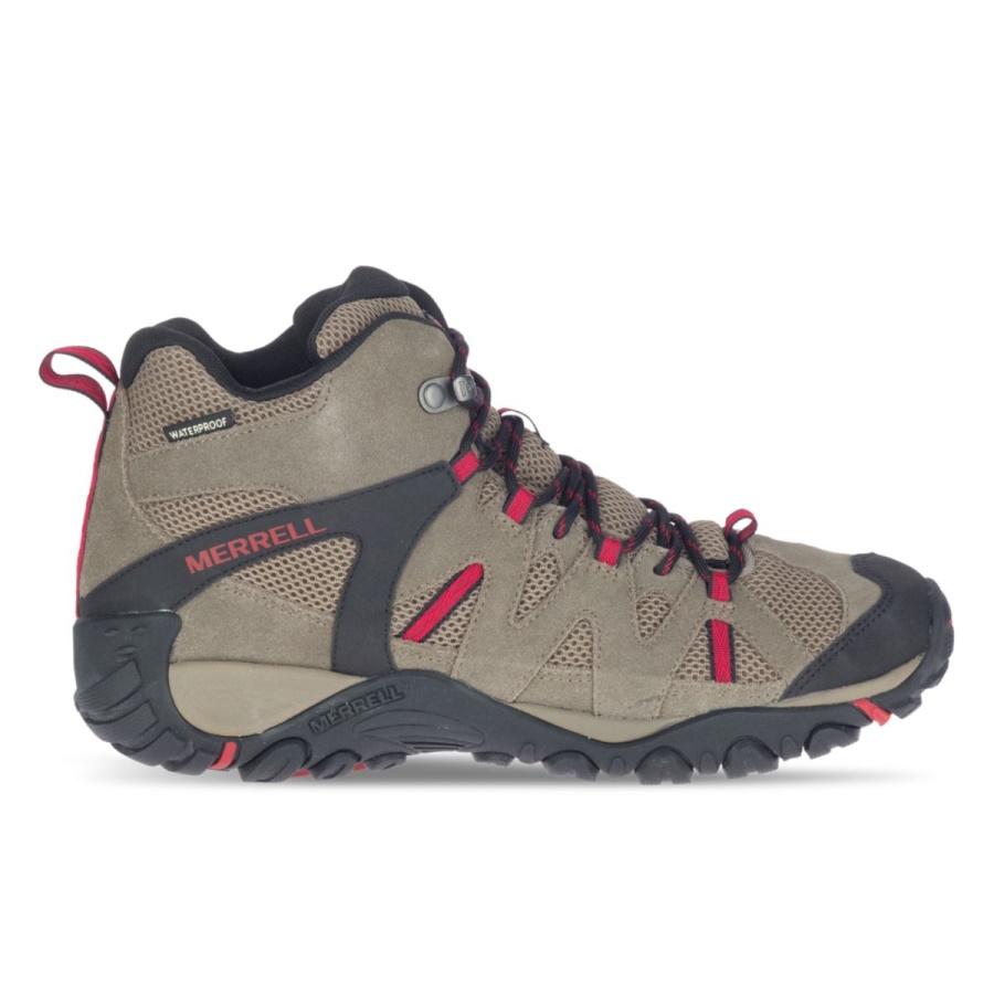 Merrell Men's Deverta 2 Mid Waterproof Boulder-Fiery Red