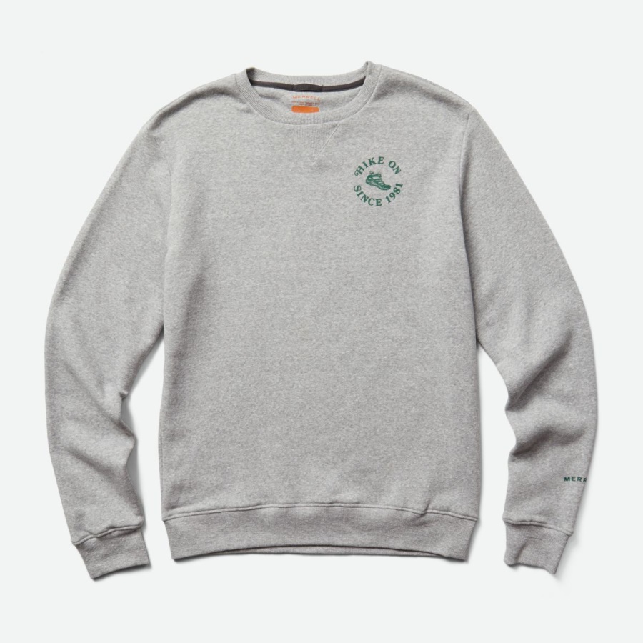 Merrell Men's Hike On Crew Neck Fleece Grey Heather