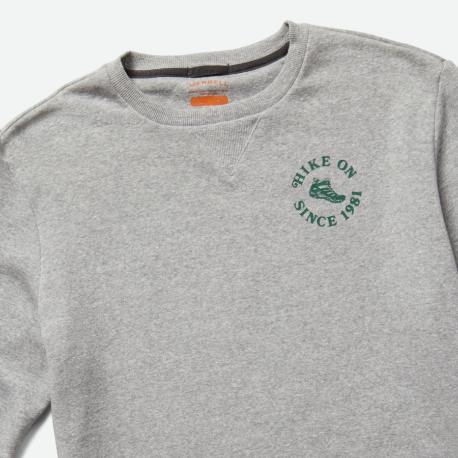 Merrell Men's Hike On Crew Neck Fleece Grey Heather