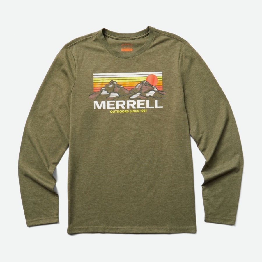 Merrell Men's Merrell Mountains Long Sleeve Tee Dusty Olive Heather