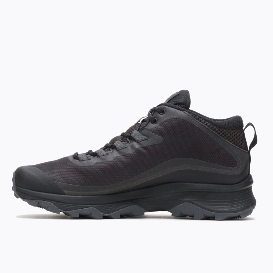 Merrell Men's Moab Speed Mid GORE-TEX Black-Asphalt