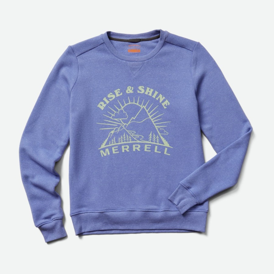 Merrell Women's Team Outdoor Crewneck Fleece Baja Blue Heather