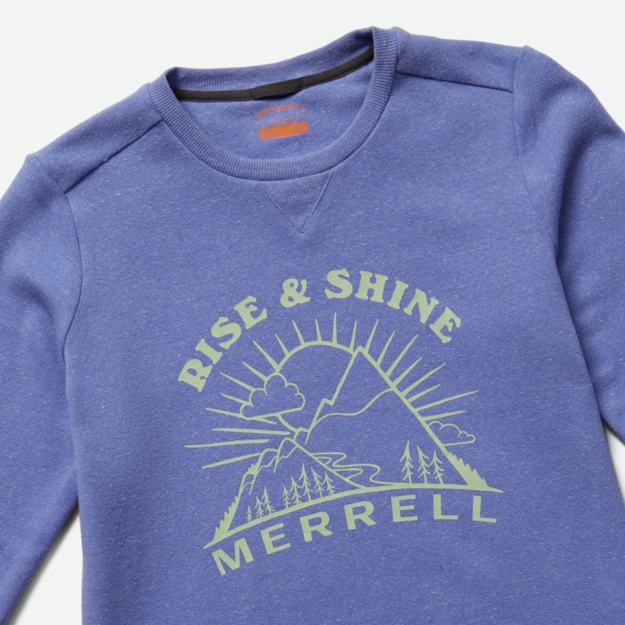 Merrell Women's Team Outdoor Crewneck Fleece Baja Blue Heather
