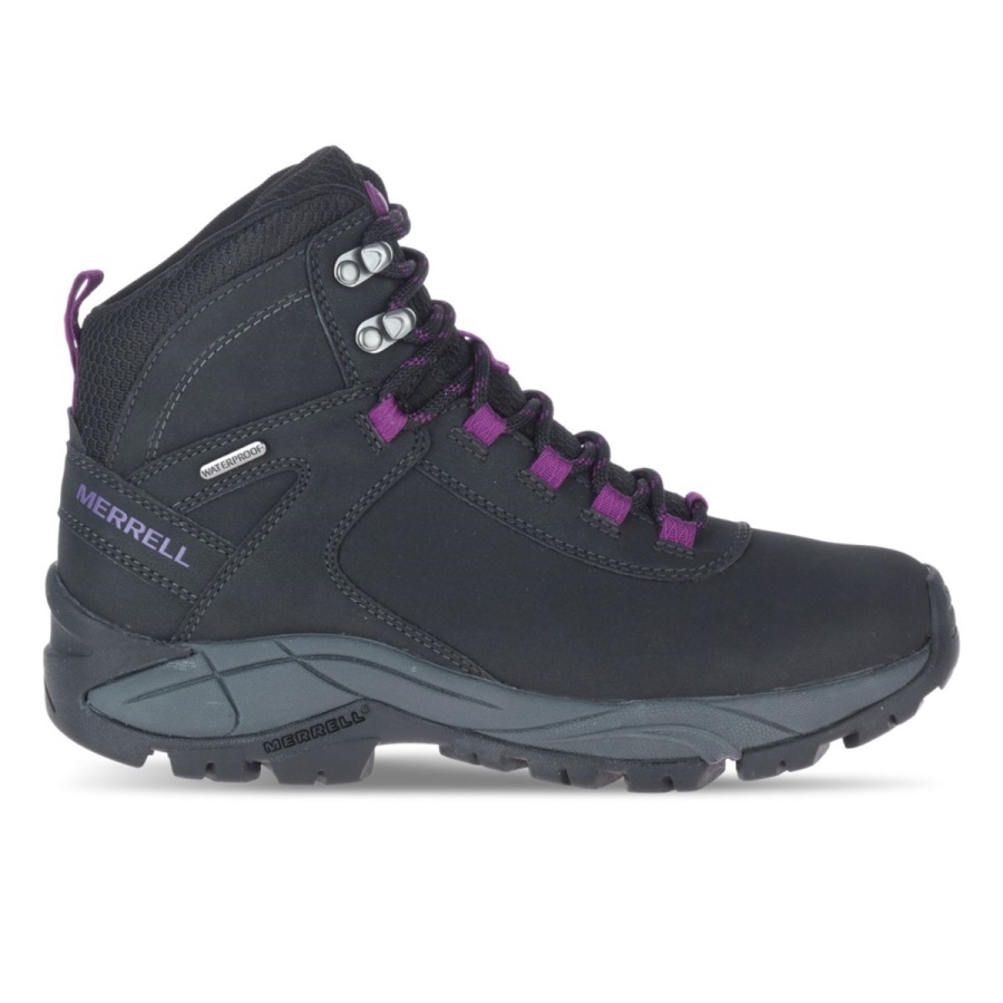 Merrell Women's Vego Mid Leather Waterproof Black-Gloxinia