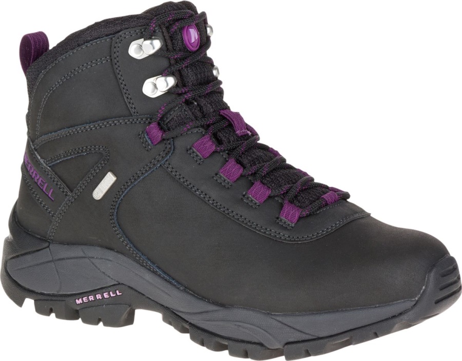 Merrell Women's Vego Mid Leather Waterproof Black-Gloxinia