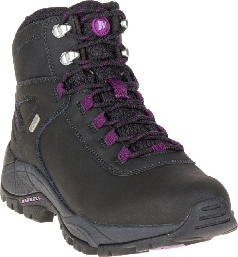 Merrell Women's Vego Mid Leather Waterproof Black-Gloxinia