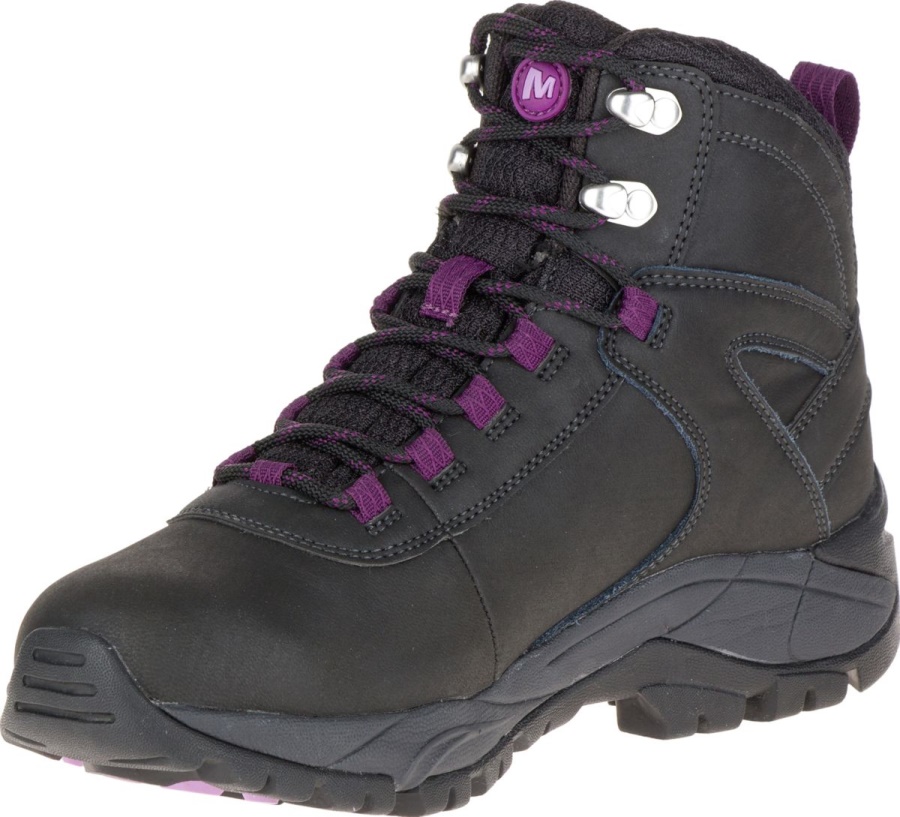 Merrell Women's Vego Mid Leather Waterproof Black-Gloxinia