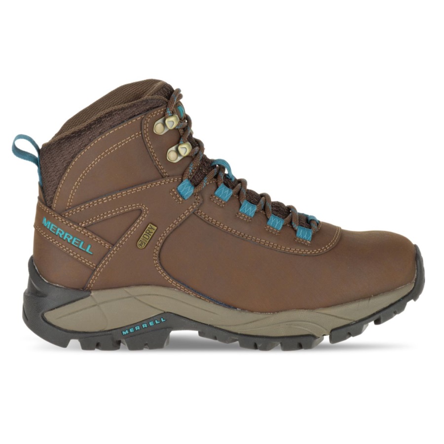 Merrell Women's Vego Mid Leather Waterproof Dark Earth-Britanny Blue