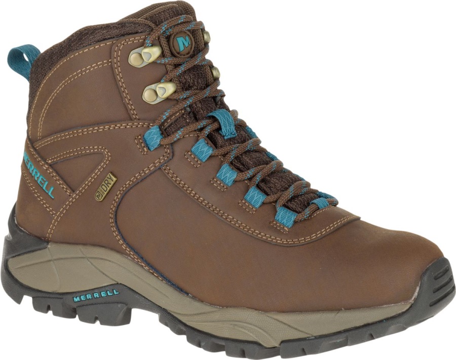 Merrell Women's Vego Mid Leather Waterproof Dark Earth-Britanny Blue
