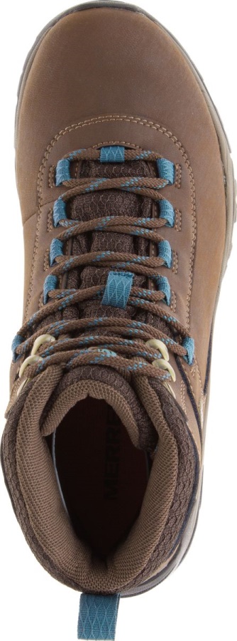 Merrell Women's Vego Mid Leather Waterproof Dark Earth-Britanny Blue