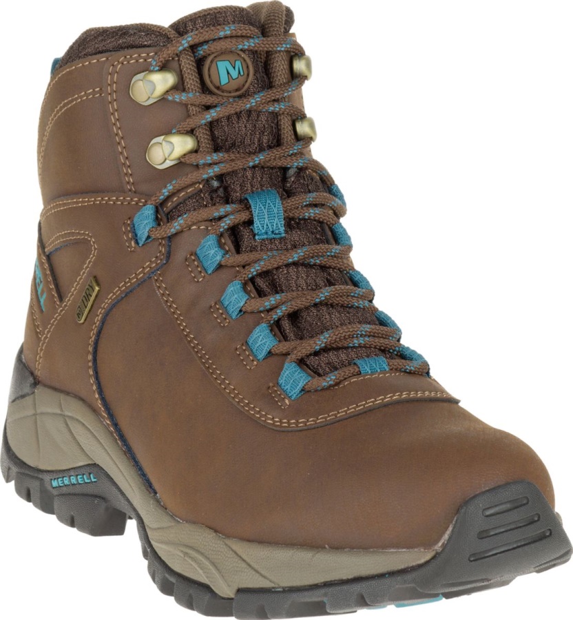 Merrell Women's Vego Mid Leather Waterproof Dark Earth-Britanny Blue