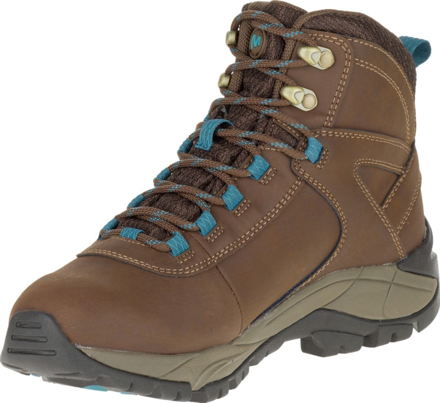 Merrell Women's Vego Mid Leather Waterproof Dark Earth-Britanny Blue